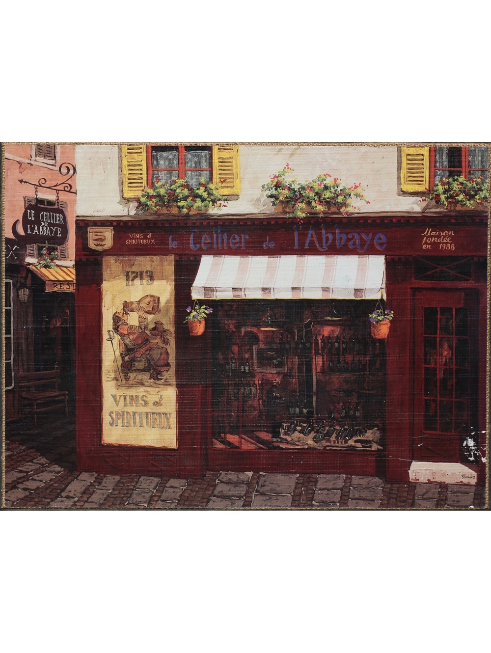 The Oldest wine store print canvas of vintage oil painting